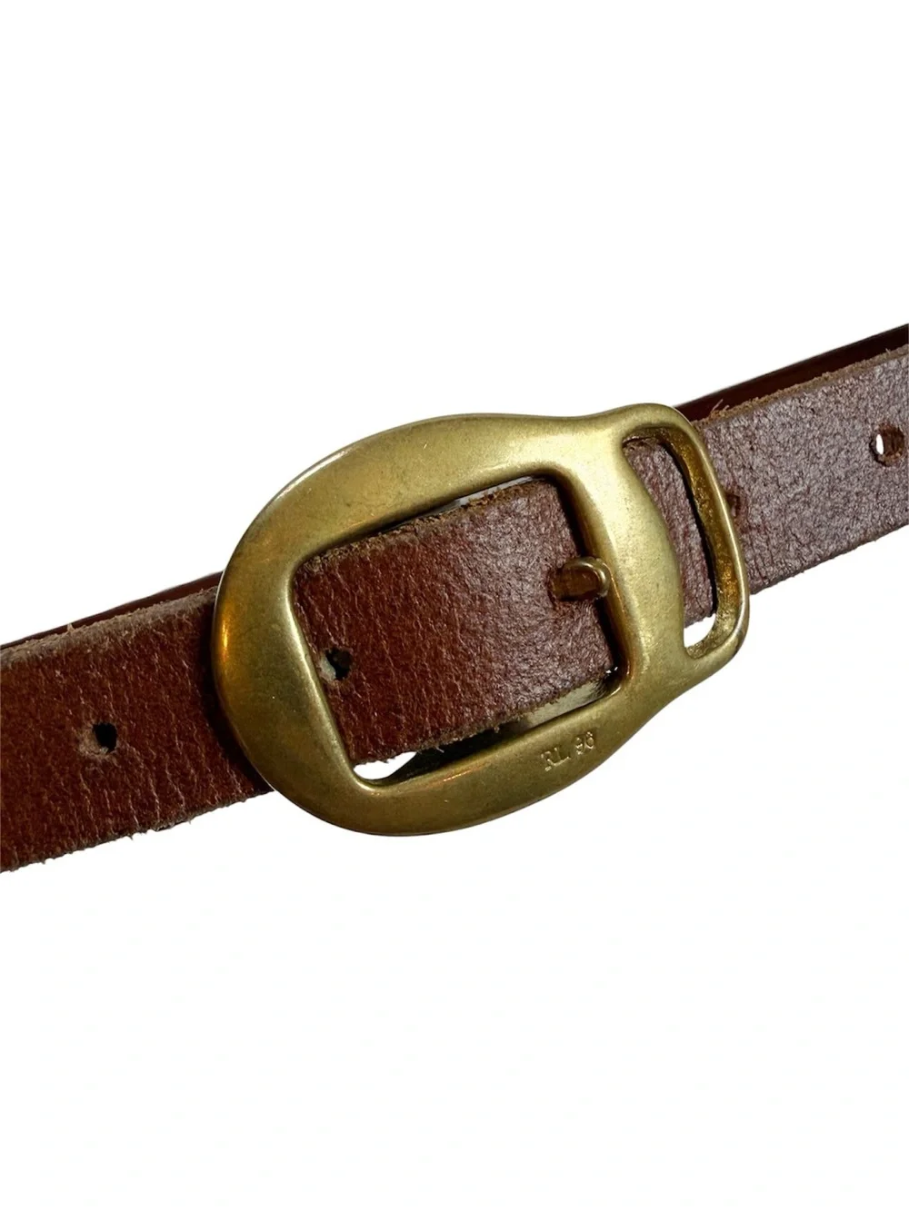 Vintage 1996 Ralph Lauren Equestrian Saddle Leather And Brass belt Size M
